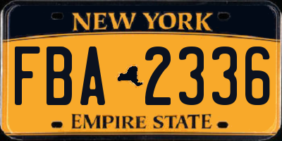 NY license plate FBA2336