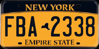 NY license plate FBA2338