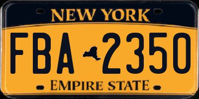 NY license plate FBA2350
