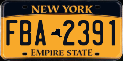 NY license plate FBA2391