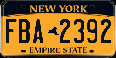 NY license plate FBA2392