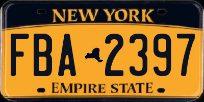 NY license plate FBA2397