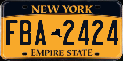 NY license plate FBA2424