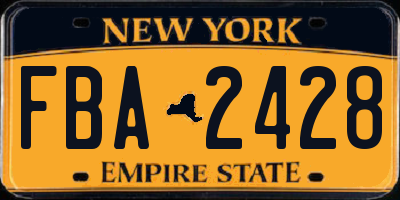 NY license plate FBA2428