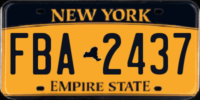 NY license plate FBA2437