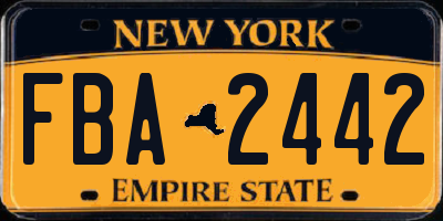 NY license plate FBA2442