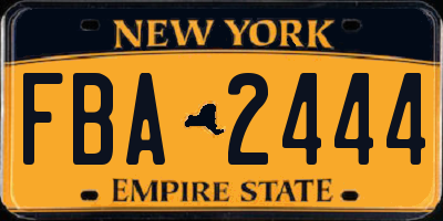 NY license plate FBA2444