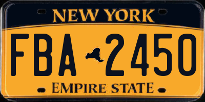 NY license plate FBA2450