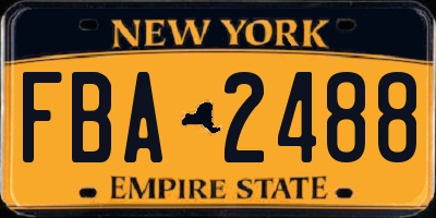 NY license plate FBA2488