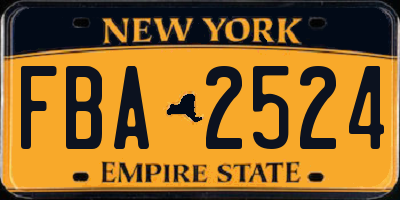 NY license plate FBA2524