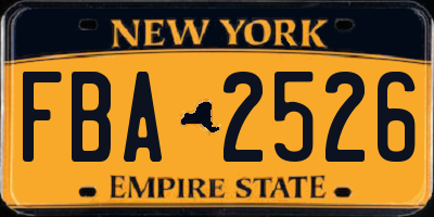 NY license plate FBA2526