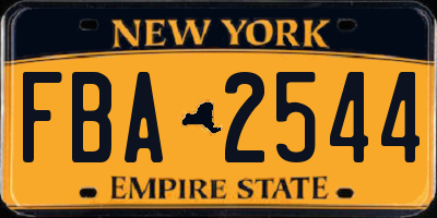 NY license plate FBA2544