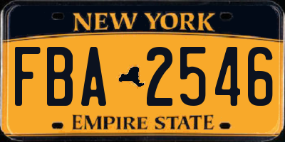 NY license plate FBA2546