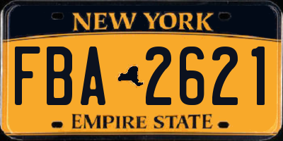 NY license plate FBA2621