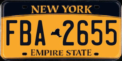 NY license plate FBA2655