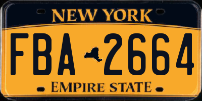 NY license plate FBA2664