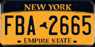 NY license plate FBA2665