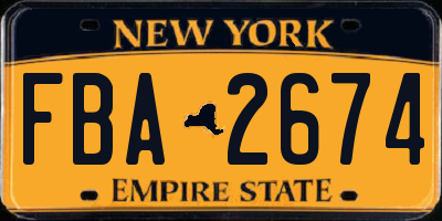 NY license plate FBA2674