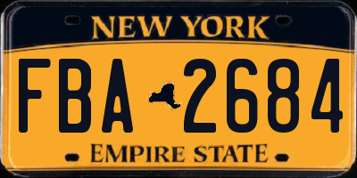 NY license plate FBA2684