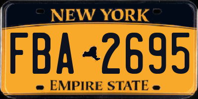 NY license plate FBA2695