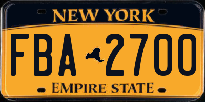 NY license plate FBA2700