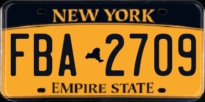 NY license plate FBA2709