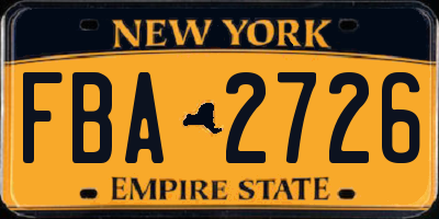 NY license plate FBA2726