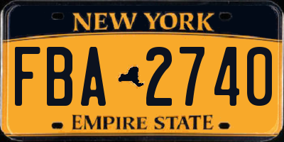 NY license plate FBA2740