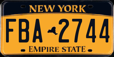 NY license plate FBA2744