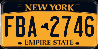 NY license plate FBA2746