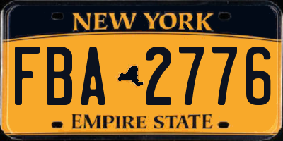 NY license plate FBA2776