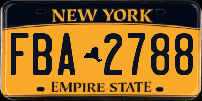 NY license plate FBA2788