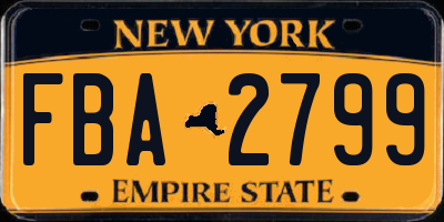 NY license plate FBA2799