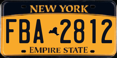 NY license plate FBA2812