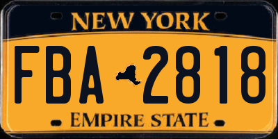 NY license plate FBA2818