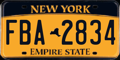 NY license plate FBA2834