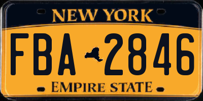 NY license plate FBA2846