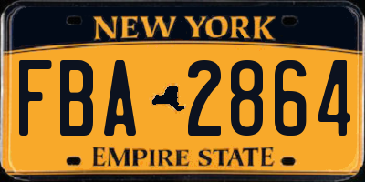 NY license plate FBA2864