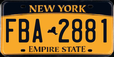 NY license plate FBA2881