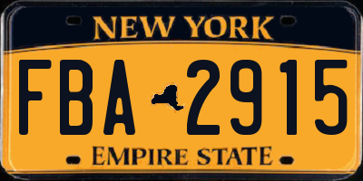NY license plate FBA2915