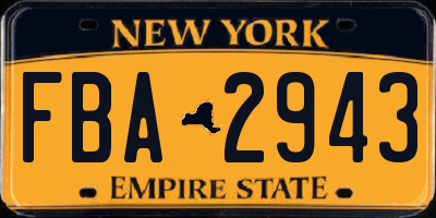 NY license plate FBA2943