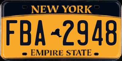 NY license plate FBA2948