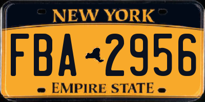 NY license plate FBA2956