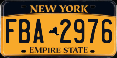 NY license plate FBA2976