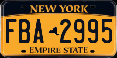 NY license plate FBA2995