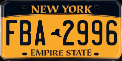 NY license plate FBA2996