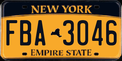NY license plate FBA3046