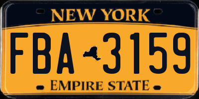 NY license plate FBA3159