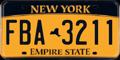 NY license plate FBA3211