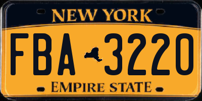NY license plate FBA3220